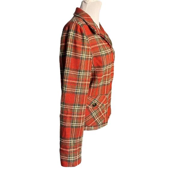 Vintage Royal Stewart‎ Plaid Wool Blazer Womens M Zip Up Classic Preppy Academia - Picture 3 of 13